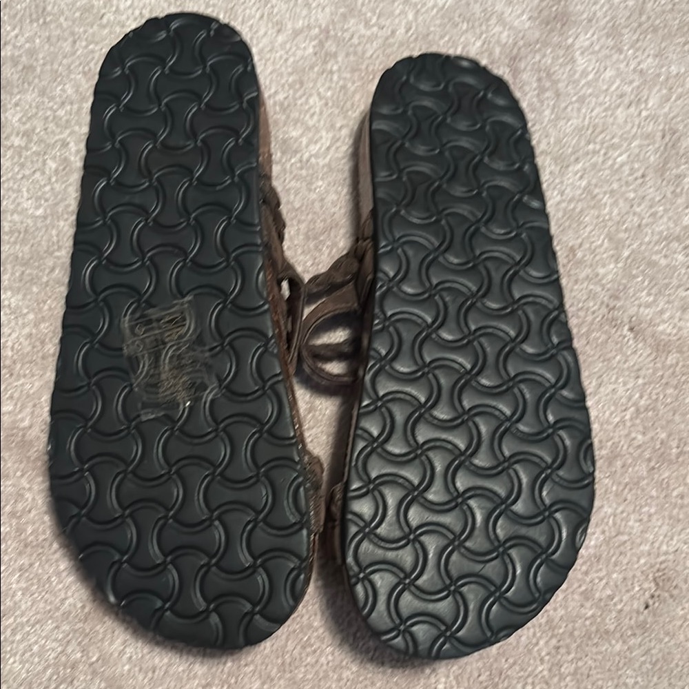 Brown Sandals with Adjustable Straps and Contoured Footbed - Picture 2 of 2